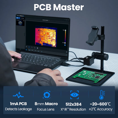 (Android&iPhone) P3 Type-C Thermal Camera for Electronics Repair 512×384 Adjustable Macro Lens 600℃ Usb Thermal Imaging Camera