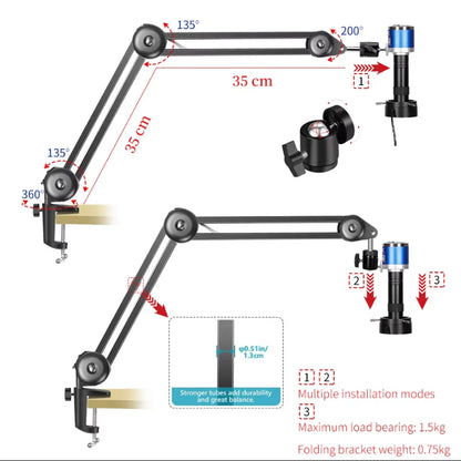 4K 48MP Electronics Digital Microscope Full HD 1080P HDMI USB Video Camera 150X Zoom Lens For Welding PCB Soldering Repair Phone