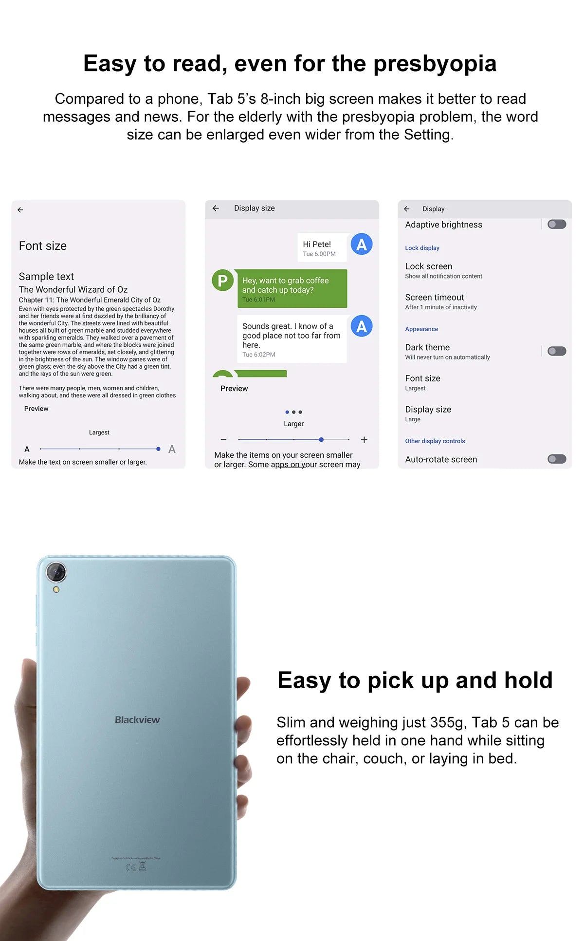 Blackview Tab 5 tablet  8-inch HD + IPS Display 5GB(3+2) 64GB Android 12 Dual BoxSpeakers 5580mAh Battery  Android Pad PC