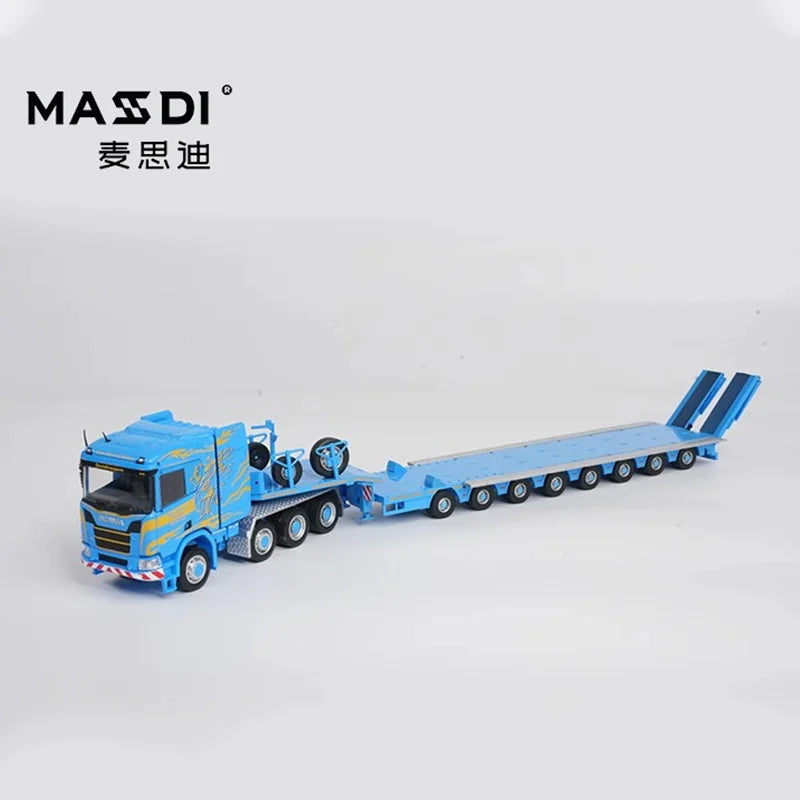 New In Stock Mesdi 1:64 Scania R650 Civilian Trailer Transport Vehicle Alloy Small Model Miniature Diecast Scania Custom Toy Gif