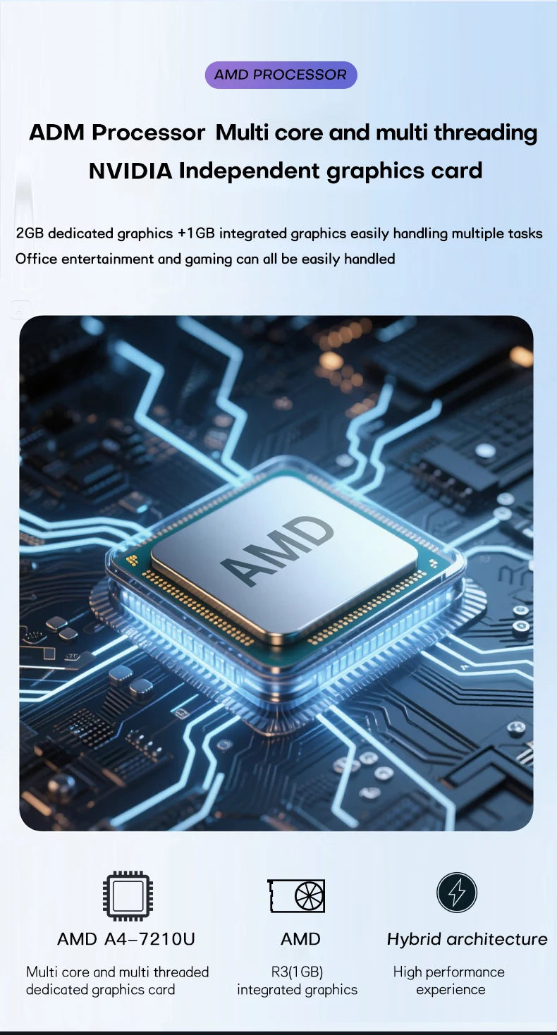 Xiaman 15.6" Gaming Laptop Computer AMD A4-7210 MX350 Discrete Graphics Notebook PC Gamer Windows 11 Fingerprint Unlock Laptops