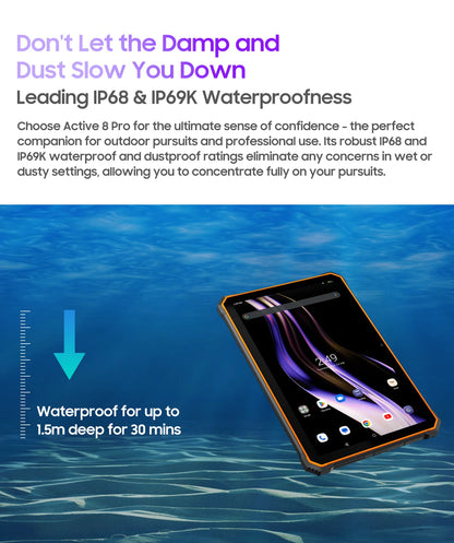 Blackview Active 8 Pro 16GB 256GB Tablet PC 22000mAh Battery Android 14 10.36" inch 2.4K Display 16MP+ 48MP Camera Rugged Tablet