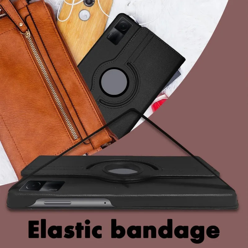 360 Degree Rotating Case For Xiaomi Redmi Pad SE Cover 11inch 2023 PU Leather Tablet Cover Redmi Pad SE (11")Stand Holder Hoster