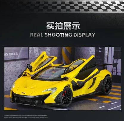 1:24 Scale P1 Supercar Alloy Car Diecast Metal With Sound & Light Model Collect Hobby Model Ornaments Gift For Boys