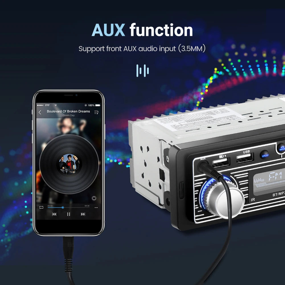 Car Radio MP3 Player Bluetooth-compatible FM Audio Stereo Receiver with Remote Control Autoradio Electronics Accessories