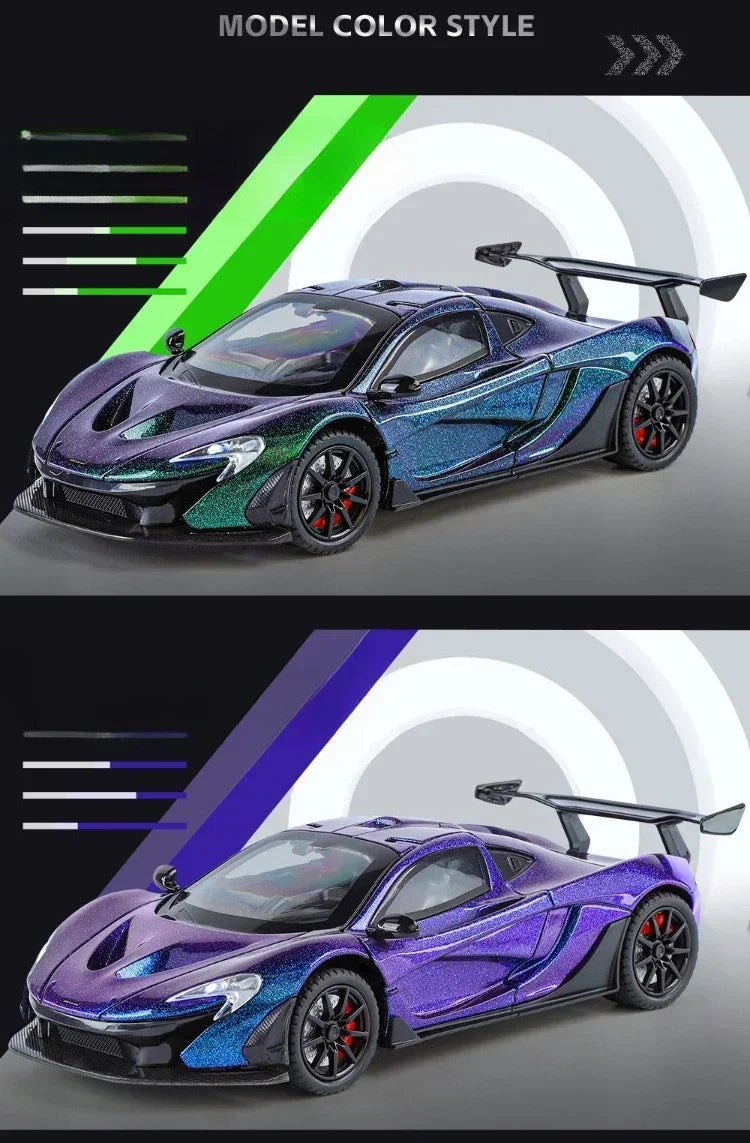 1:24 Scale P1 Supercar Alloy Car Diecast Metal With Sound & Light Model Collect Hobby Model Ornaments Gift For Boys