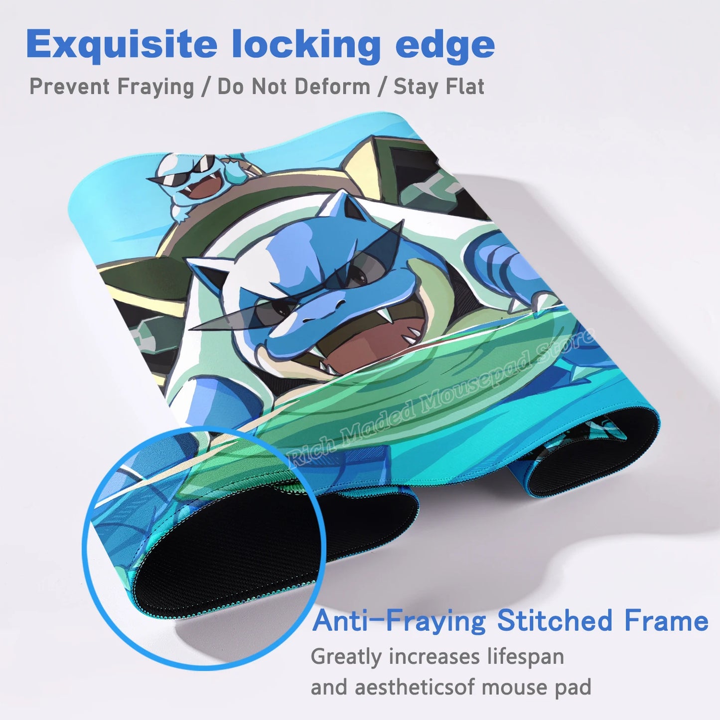 HD Gaming Keyboard Rug Laptop Japan Cool Anime Mouse Pad XXL P-pokemon Desk Mat PC Squirtles Gamer Cabinet Extended Mousepad Rug