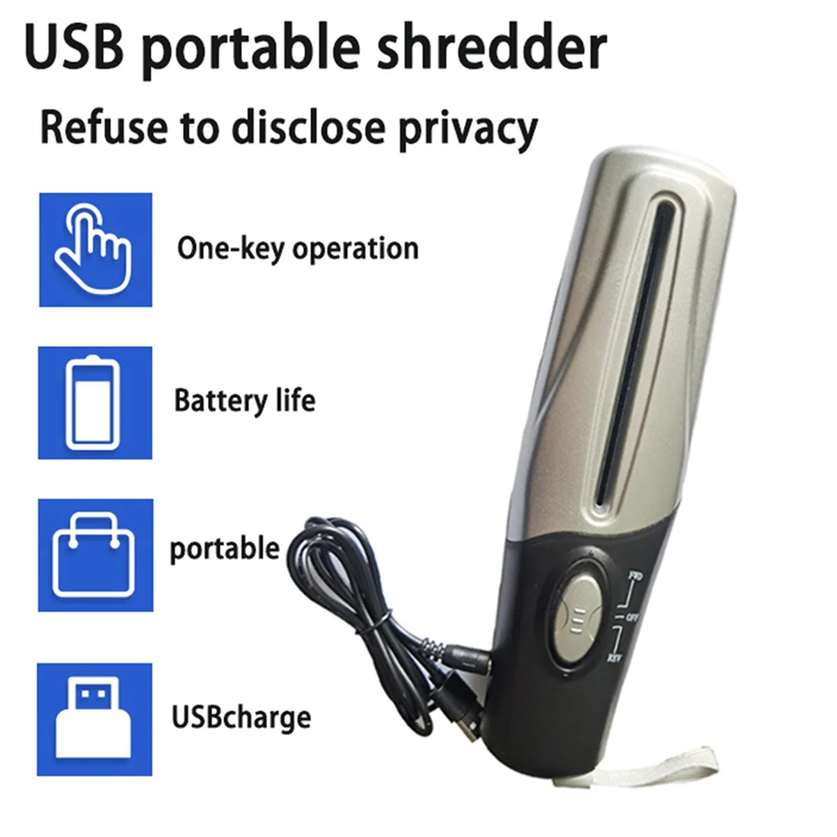 Usb Portable Paper Shredder Multifunctional Mini Electric Paper Shredder Document Strip Cutter Office Stationery
