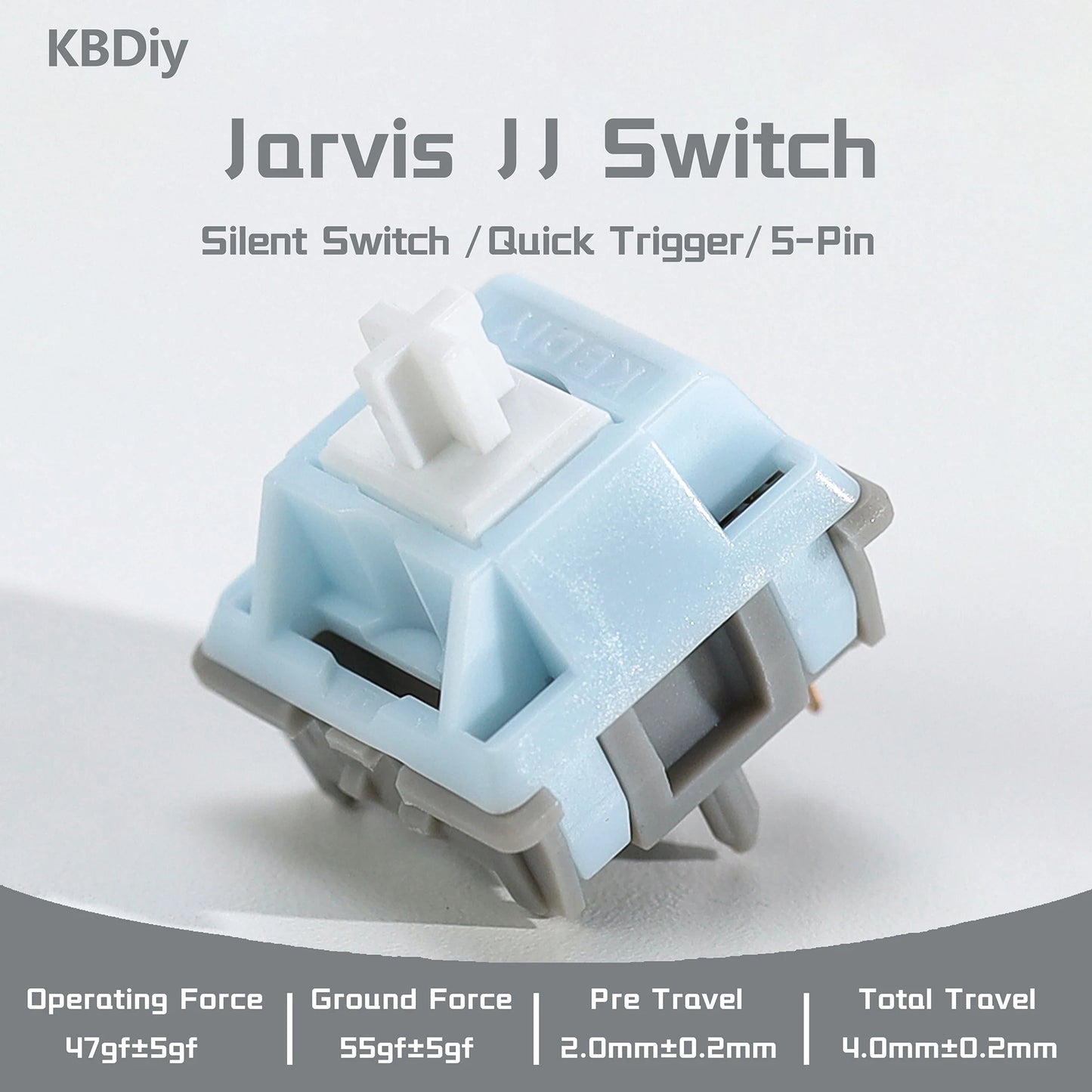 KBDiy Linear Silent Switch Jarvis JJ 5-PIN 47gf Pre Lubed POM Creamy Switches For Custom DIY 60% Gaming Mechanical Keyboard Aula