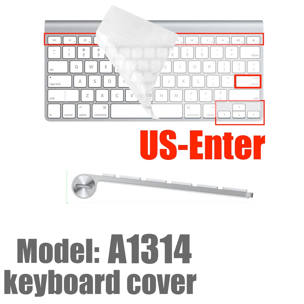 For 2021 iMac Wired Apple Keyboard A2449 A2450 A1243 A1843 MB110LL/B with Numeric Keypad Silicone keyboard Cover Protector Skin