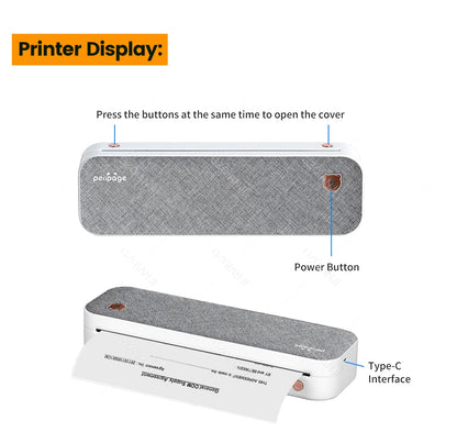 Peripage A40 P81 Inkless Portable A4 Thermal Printer Wireless Bluetooth USB Printing Text PDF Document Photos A4 Machine Maker