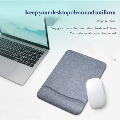 EXCO Ergonomic Mouse Pad with Silicone Wrist Support Rest Comfortable Computer Mousepad Non-Slip PU Base for Home Office Laptop