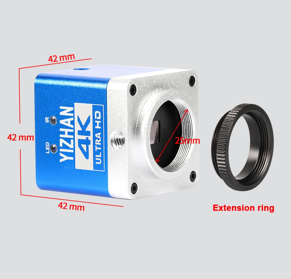 YIZHAN 130X Lens C-mount Digital Microscope for Electronics 4K 1080P HD Industrial Cameras 60MP 48MP HDMI USB VGA Repair Tools