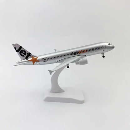 Toy Airport 1:400 Scale Simulation Model 20CM Alloy Metal Aircraft A320 Jetstar Airways with Landing Gear Airplane Model
