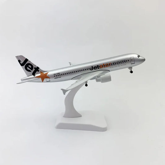 Toy Airport 1:400 Scale Simulation Model 20CM Alloy Metal Aircraft A320 Jetstar Airways with Landing Gear Airplane Model
