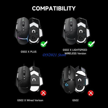 F3KE Glass Mouse Feet Mouse Skates for G502 X Lightspeeds / G502 X Glides Curved Edges