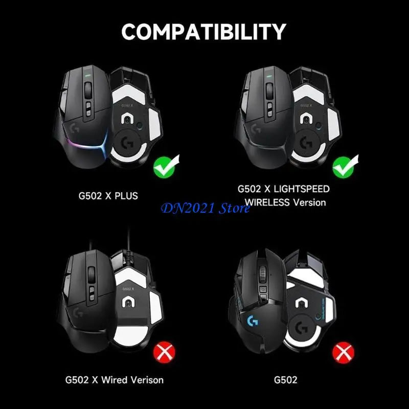 F3KE Glass Mouse Feet Mouse Skates for G502 X Lightspeeds / G502 X Glides Curved Edges