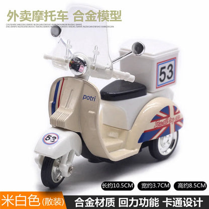 Cute Diecast Alloy Metal Car Bus Motor Tricycle Motorcycle Taxi Model Toy Children Birthday Gift