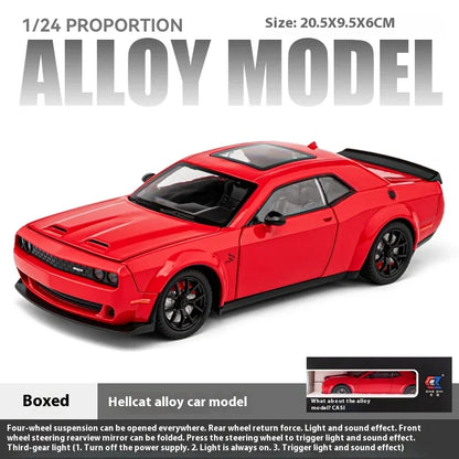 1:24 Dodge Challenger SRT Hellcat Redeye Super Muscle Car Alloy Metal Diecast Car Model Collecting Hobby Decorative Gift Friend