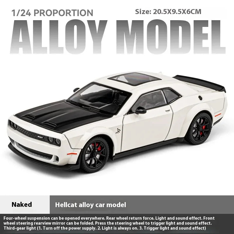 1:24 Dodge Challenger SRT Hellcat Redeye Super Muscle Car Alloy Metal Diecast Car Model Collecting Hobby Decorative Gift Friend