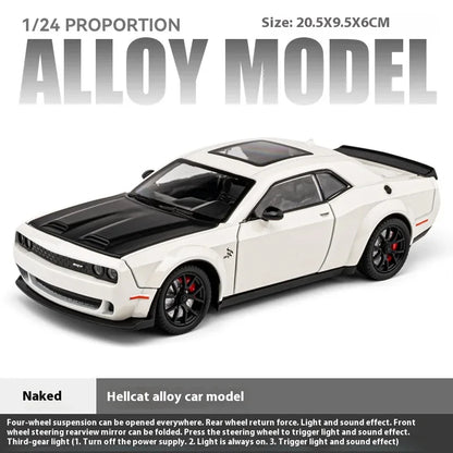 1:24 Dodge Challenger SRT Hellcat Redeye Super Muscle Car Alloy Metal Diecast Car Model Collecting Hobby Decorative Gift Friend