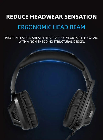 1PC Gaming Headset Experience Immersive Audio With Mic LED Lights Soft Memory Earmuffs Headphone