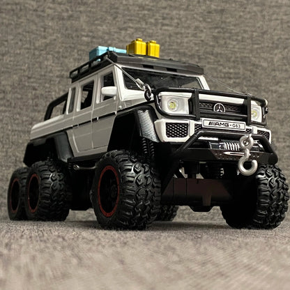 1:24 Benz G63 6*6 Adventure Edition Off Road SUV Alloy Metal Diecast Model Car Indoor Simulation Ornaments Birthday Gifts Friend
