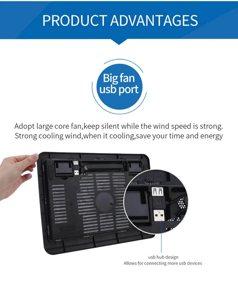 Universal Laptop Cooler Cooling Radiator Fan Cooler Stand Notebook Support Usb Port Air Extracting Cooling Holder Accessories