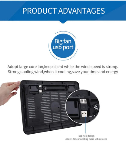 Universal Laptop Cooler Cooling Radiator Fan Cooler Stand Notebook Support Usb Port Air Extracting Cooling Holder Accessories