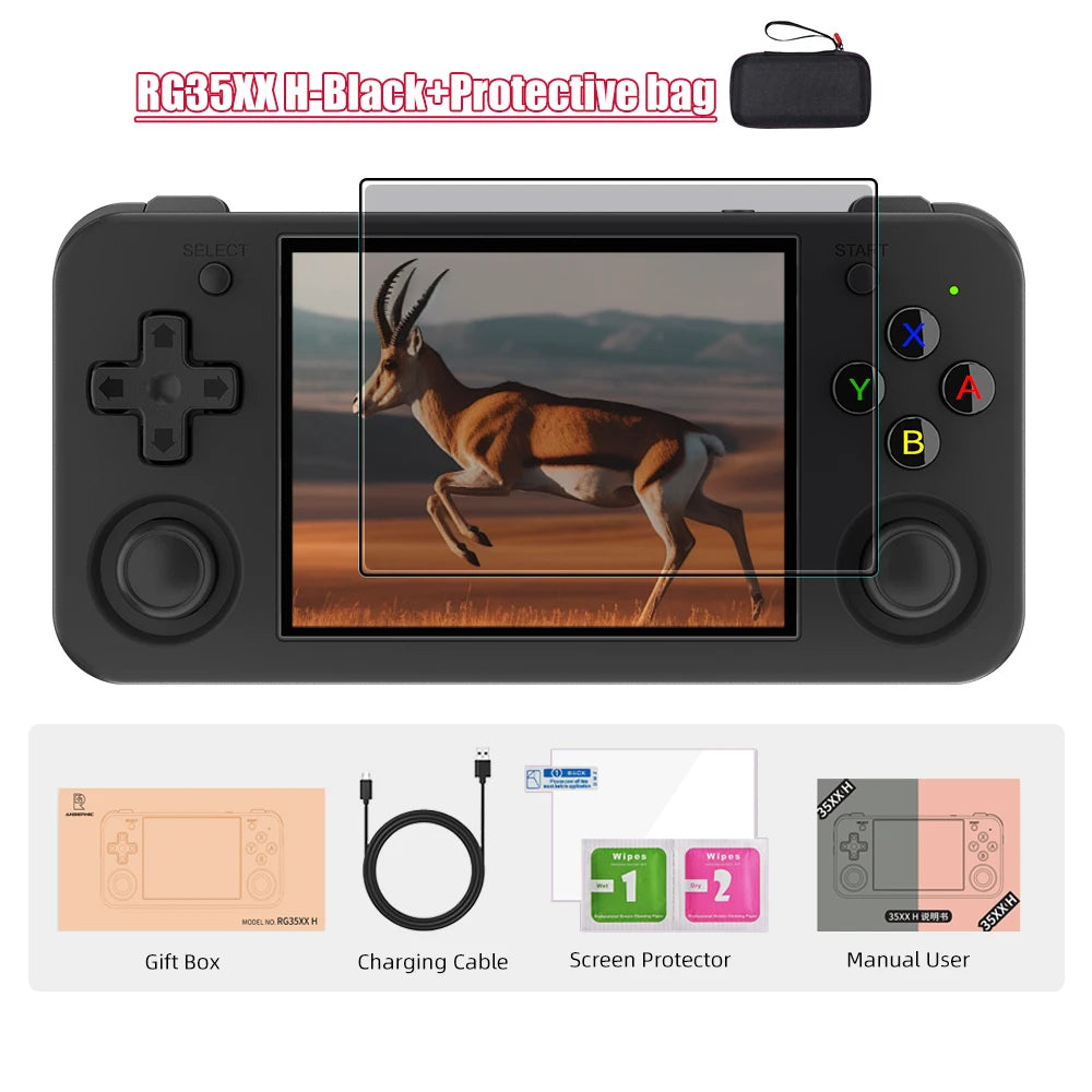 ANBERNIC RG35XX H 64Bit and-held Consoles For Playing Video Games 3.5-inch IPS 640*480 Screen Retro Game Player 3300 mAh Battery