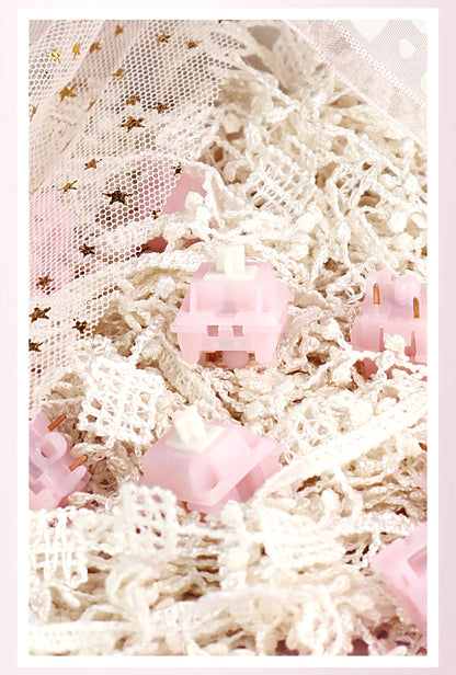 MMD Princess Silent Pink Switch 5 Pin Linear 32g Switches 21mm Spring Lubricated LY PC Mechanical Keyboard Switch Type Fast Mute