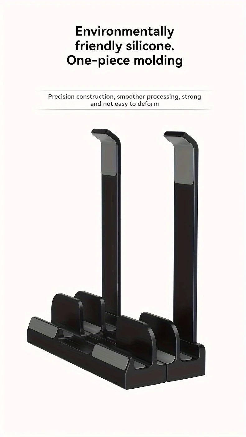 ABS material Adjustable vertical laptop stand with three-slot stand, padded computer stand for 16-inch laptops - rectangular