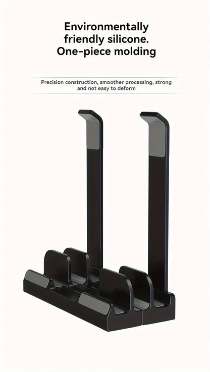 ABS material Adjustable vertical laptop stand with three-slot stand, padded computer stand for 16-inch laptops - rectangular