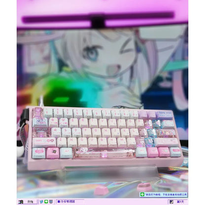 Anime Anchor Girl Theme Keycaps Set Customized PBT Sublimation Cherry Profile Keyboard Caps for Mechanical Keyboard Accessories