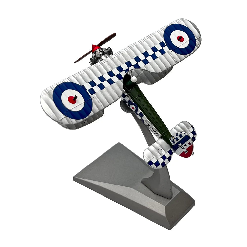1:72 British Royal Air Force k-2159 Bristol Bulldog Biplane Propeller Fighter Diecast Metal Airplane Plane Aircraft Model Toy