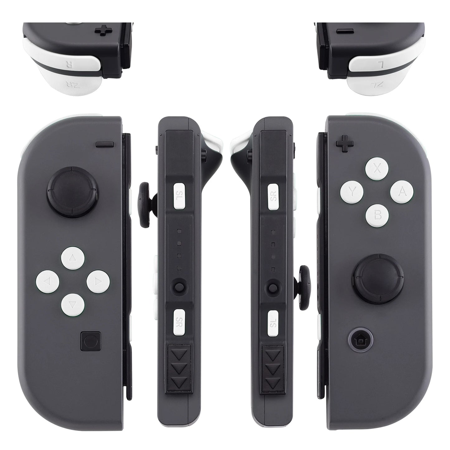 eXtremeRate Full Set Buttons with Tools for NS Switch & OLED JoyCon, Soft Touch ABXY SR SL L R ZR ZL Trigger - White