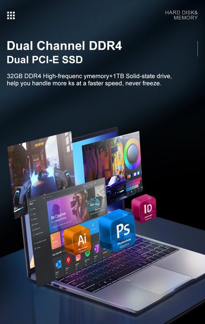 Laptop 16 inch 2.5K 120Hz Intel Core i7-13620H WiFi 6 32GB RAM 1TB SSD Laptop Windows 11 pro Notebook Office Computer