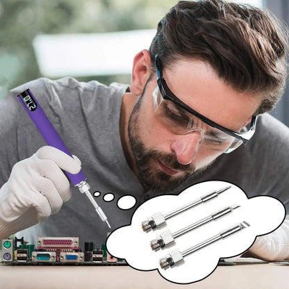 Electric Soldering Iron Rechargeable And Temperature Adjustment Welding Repair Tool Wire Soldering Pen Electronics Soldering Kit