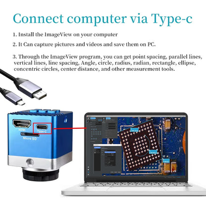YIZHAN 130X Lens C-mount Digital Microscope for Electronics 4K 1080P HD Industrial Cameras 60MP 48MP HDMI USB VGA Repair Tools