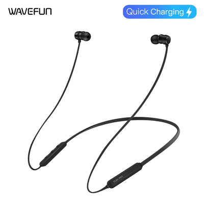 Wavefun Flex Pro Ultimate Quick Charging Bluetooth Earphone V5.3 Wireless Headphones Neckband Stereo Earbuds TWS Mode with Mic