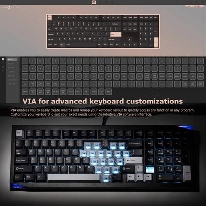 Akko Mineral 02 VIA Mechanical Keyboard/Barebone Kit Aluminum 102 Keys RGB Hot-swappable Tri-mode Wireless Custom Keyboard/Kit