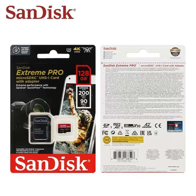 Sandisk Original Memory Card 512GB 256GB 128GB 64GB 32GB TF Micro SD Class A1-10 UHS-1 Flash Memory Microsd