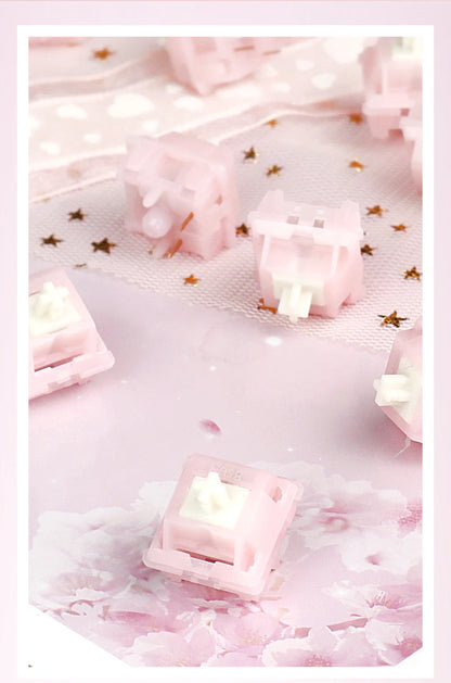 MMD Princess Silent Pink Switch 5 Pin Linear 32g Switches 21mm Spring Lubricated LY PC Mechanical Keyboard Switch Type Fast Mute