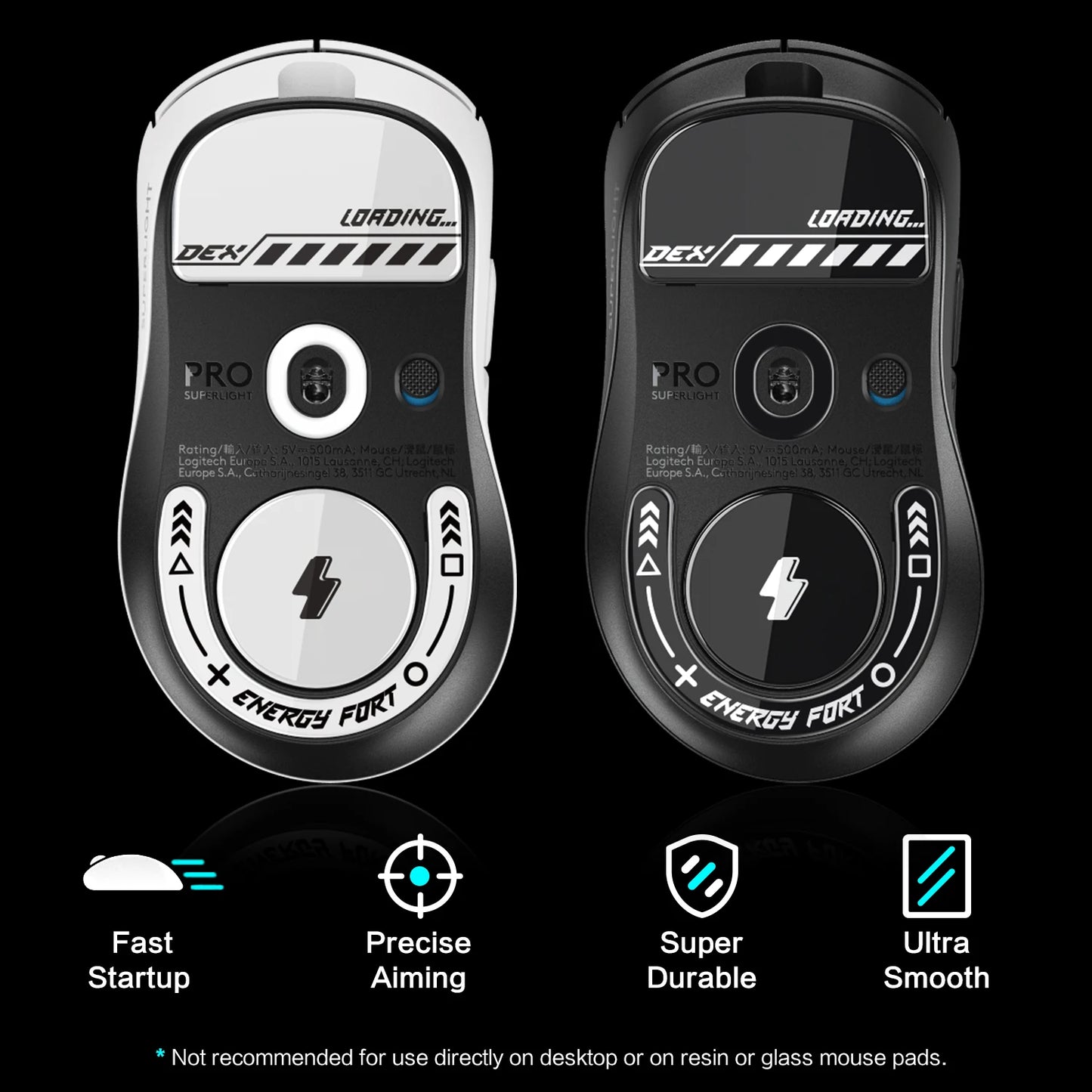 Mouse Skates Feet Curved Edges Glass Mouse Feet for Logitech G PRO X SUPERLIGHT 2 DEX Mouse Glides Gaming Mouse Feet Replacement