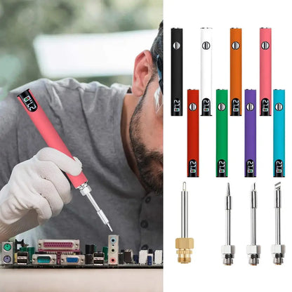 Electric Soldering Iron Rechargeable And Temperature Adjustment Welding Repair Tool Wire Soldering Pen Electronics Soldering Kit