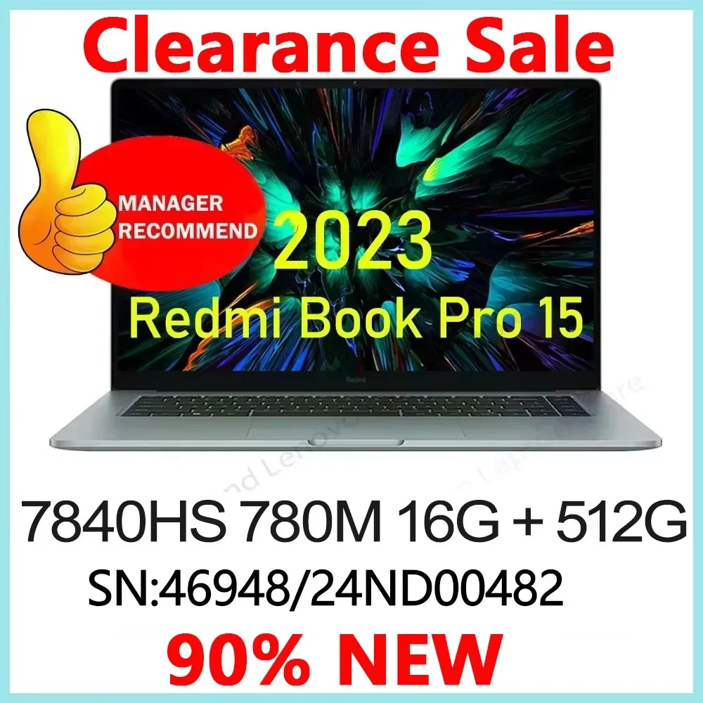 【Russia Stock】 Xiaomi RedmiBook Pro 15 2023 7840HS 16+512G 3.2K 120Hz 15.6'' Screen Clearance Sale, Big Discount, Big Sale