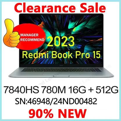 【Russia Stock】 Xiaomi RedmiBook Pro 15 2023 7840HS 16+512G 3.2K 120Hz 15.6'' Screen Clearance Sale, Big Discount, Big Sale