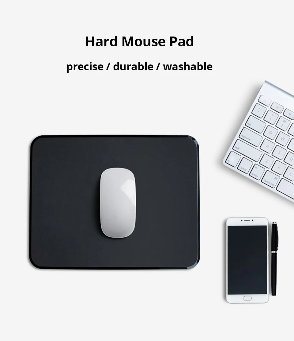 Hard Mouse Pad Small Mouse Pad for Travel Business Black Mousepad for Office Home Bed Sofa