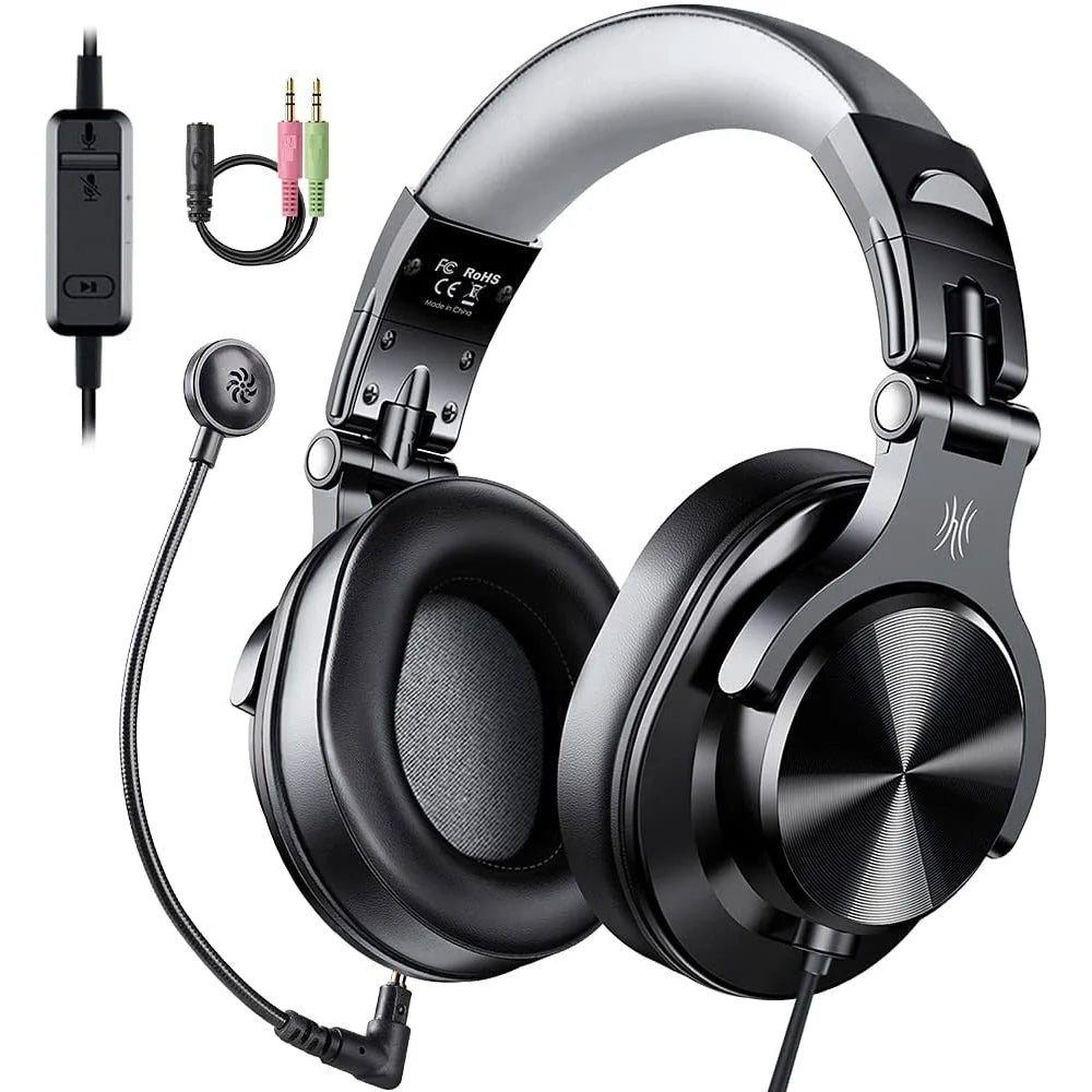 Oneodio A71D Wired Gaming Headset Gamer Over Ear Hi-Res Audio Headphones With Detachable Microphone For PC Computer PS4 PS5 Xbox