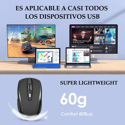 Wireless Mouse 2.4G Silent Mouse USB Portable Office Mouse Mobile Optical Mouse Adjustable 1600DPI Mouse for Notebook PC Laptop